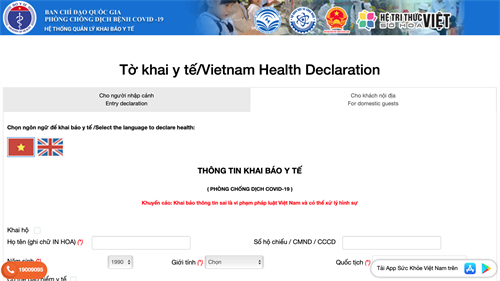 Khai báo Y tế tự nguyện